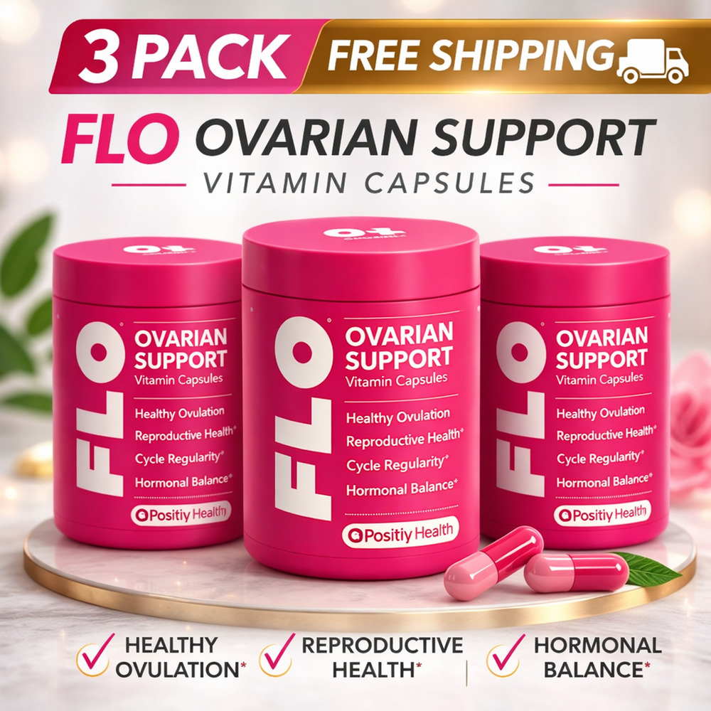 O Positiv FLO Ovarian Support Vitamin Capsules Hormonal Balance 90 Vegan Capsule
